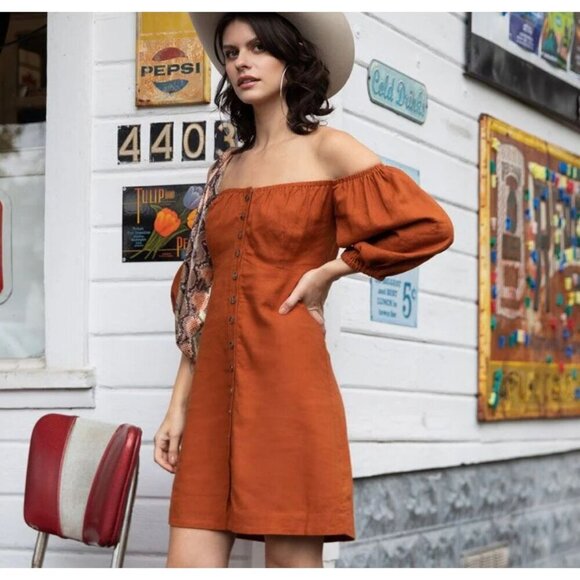 NWT Spell and the Gypsy Rani Mini Dress Copper Size XXL - Picture 1 of 8